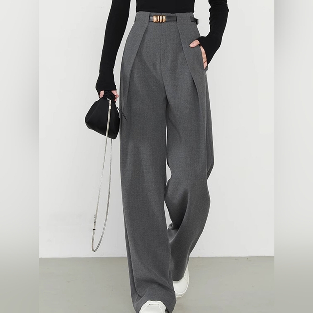 Commense Plain Pockets Straight Pants